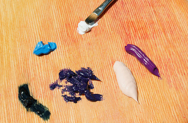istock oil paints on the palette 484404348