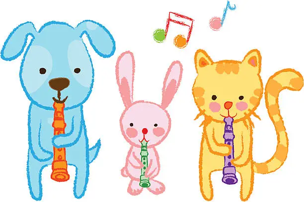 Vector illustration of pet orchestra