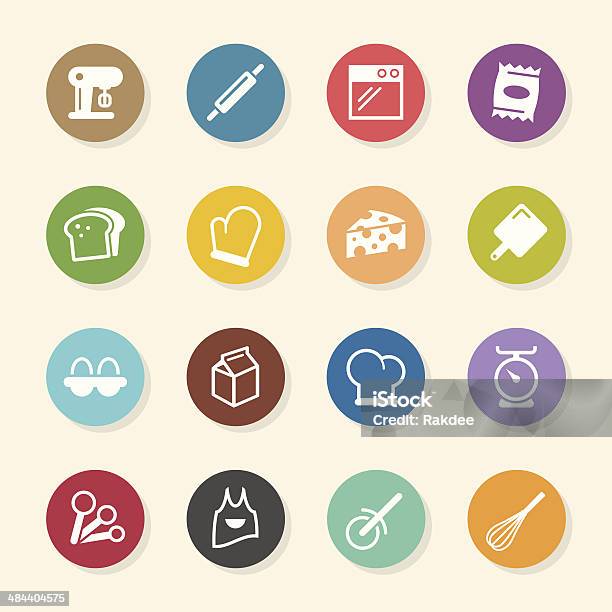 Baking Icons Color Circle Series Stock Illustration - Download Image Now - Baking, Vector, Animal Egg