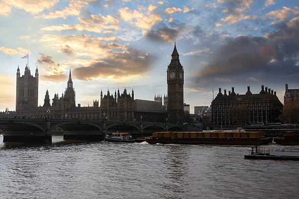istock Famous Big Ben with bridge in London, England 484405021