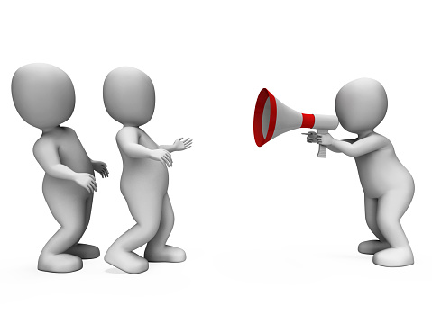 Megaphone Character Showing Motivation Leadership And Do It