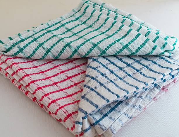 istock Multi couloured checked cotton tea towels 484405753