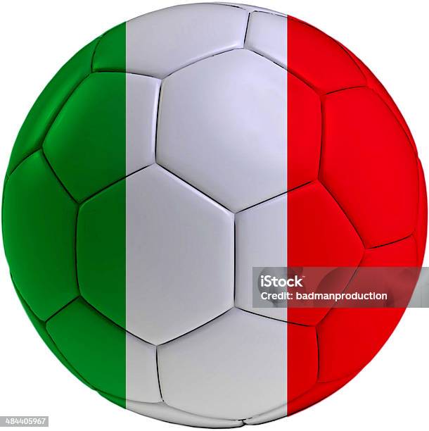 Foto de Bola De Futebol Com Bandeira Italiana e mais fotos de stock de 2014 - 2014, Amarelo, Bandeira