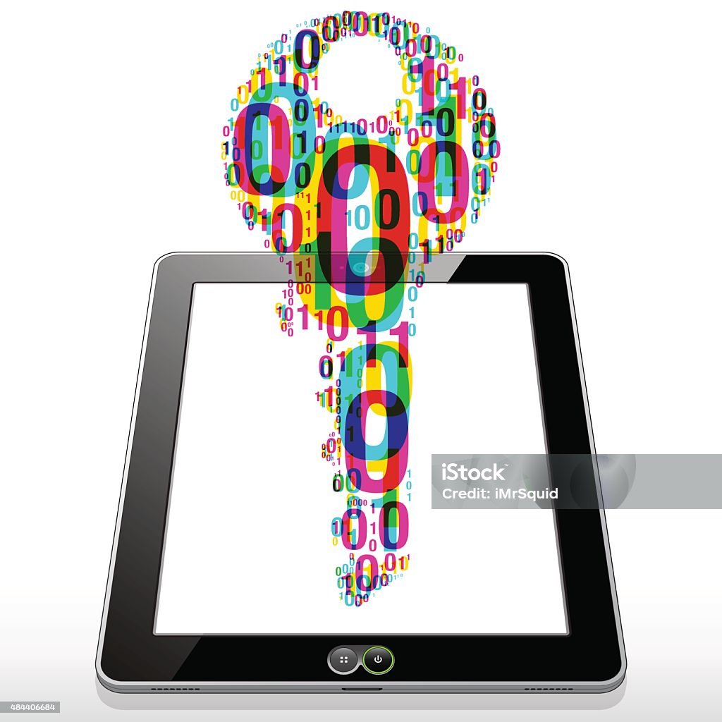 Binary Software Key Tablet Stock Illustration - Download Image Now ...