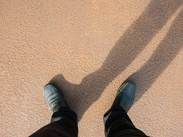 istock Business man look down to floor, full of rust. 484409236