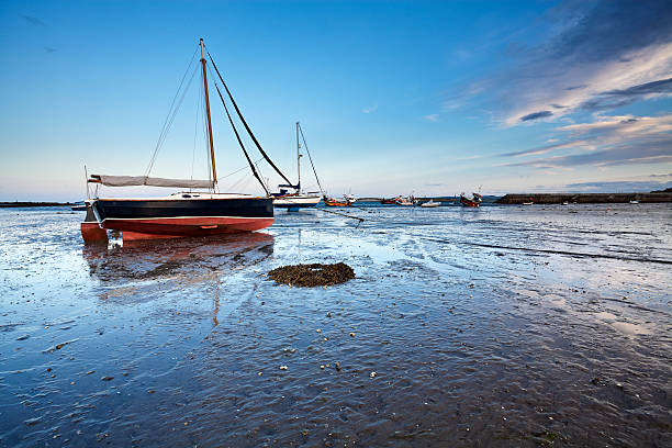 istock Sunset over low tide at Lindisfarne Harbour 484412368
