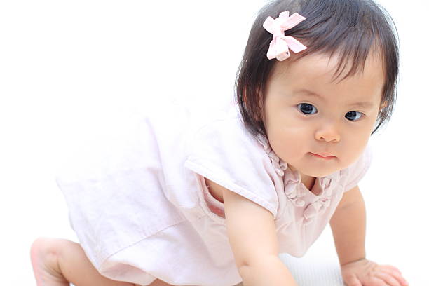 Smiling Japanese baby girl (0 year old)