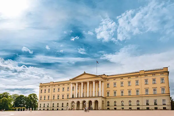The Royal Palace (Det kongelige slott) in Oslo, the capital of Norway