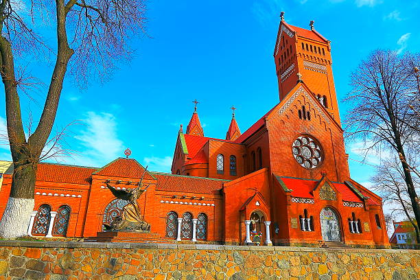 Saints Simon and Helen Church (Red Church), Independence Square, Minsk, Belarus.
