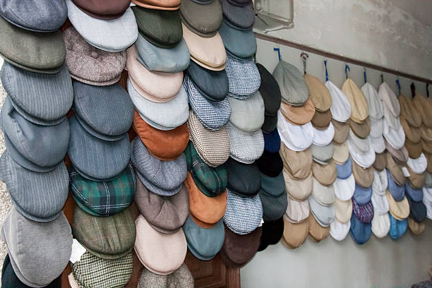 istock Caps display in a village store. 484423090