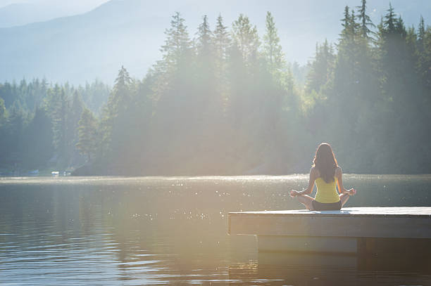 istock Tranquil Lakeside meditation at sunrise 484423632