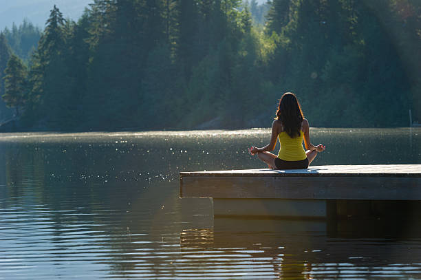 istock Tranquil Lakeside meditation at sunrise 484423672