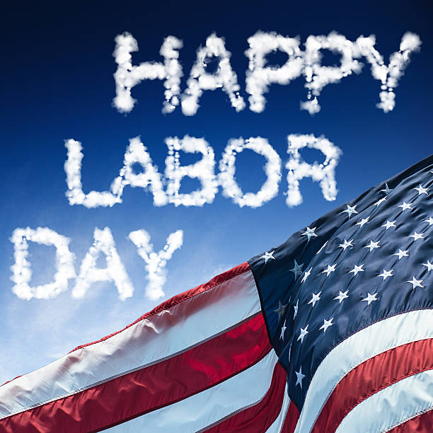 us national flag waving for the labor day
