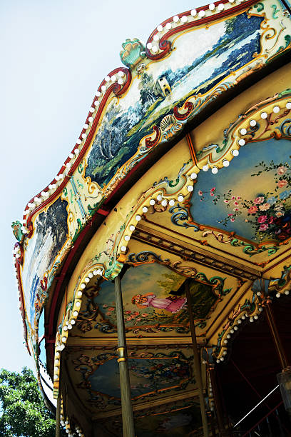 istock Merry go round in the amusement park 484424084