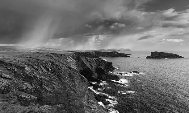 istock St Ninian's Island Shetland in snow showers 484424462