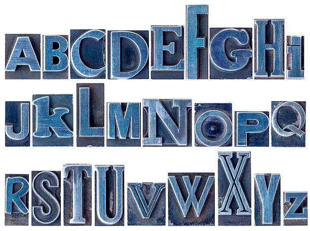 istock alphabet in mixed letterpress metal type 484427524