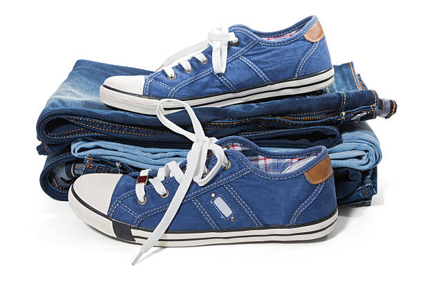 istock Jeans and blue sneakers 484427806