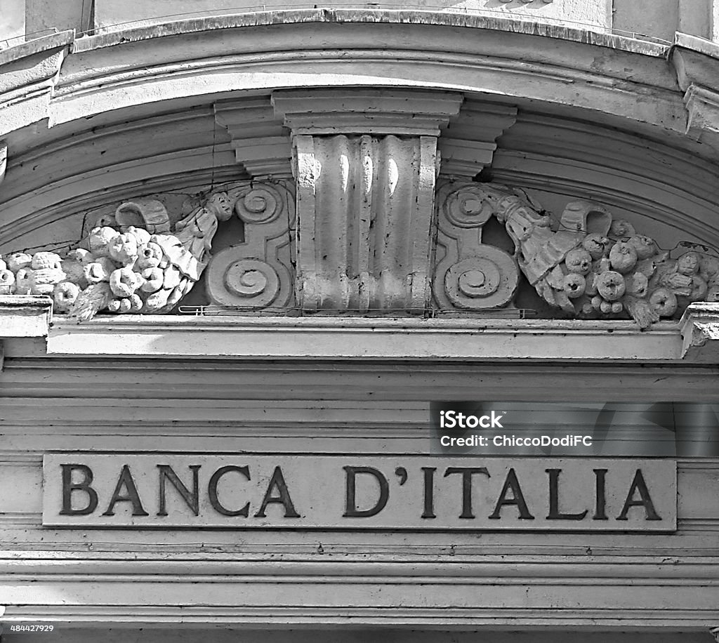 Porta di ingresso principale della Banca d'Italia - Foto stock royalty-free di Banca
