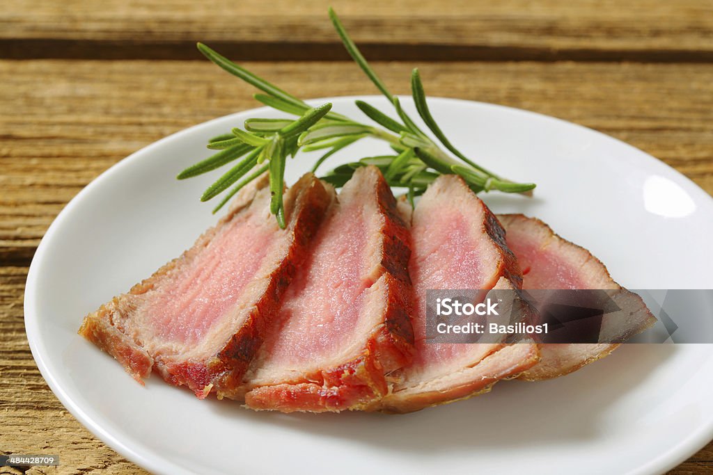 Slices of grilled fillet mignon Slices of grilled fillet mignon on a plate Beef Stock Photo