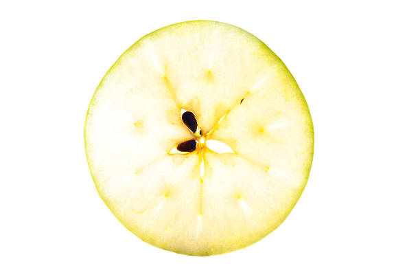 Green Granny smith Apple transparency isolated on white background.