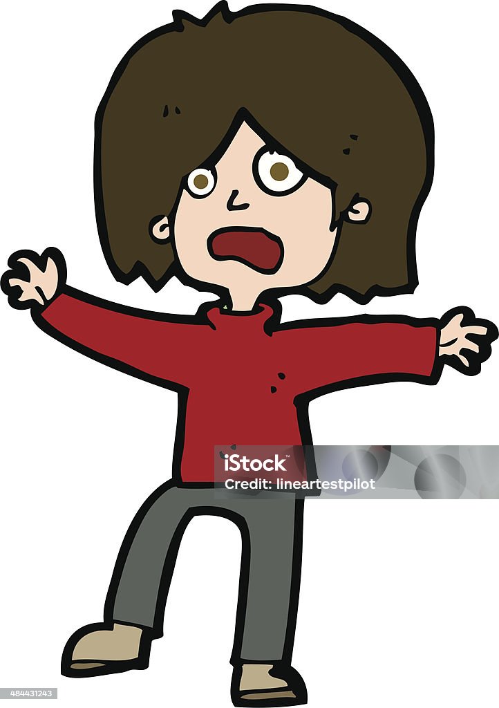 Cartoon Scared Person Stock Illustration - Download Image Now - Cheerful,  Clip Art, Cultures - iStock