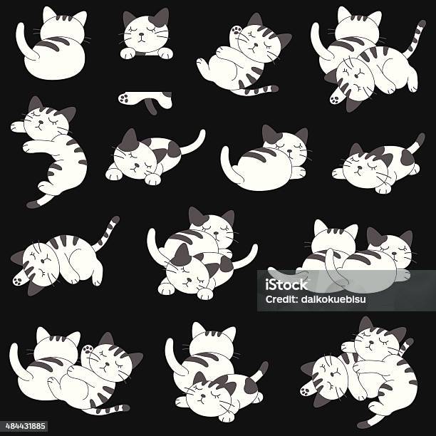 可愛らしい猫 - いたずらのベクターアート素材や画像を多数ご用意 - いたずら, くつろぐ, イラストレーション
