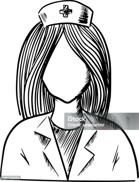 Doctor Or Nurse Icon Sketch Stock Illustration - Download Image Now - 2015, Adult, Adults Only
