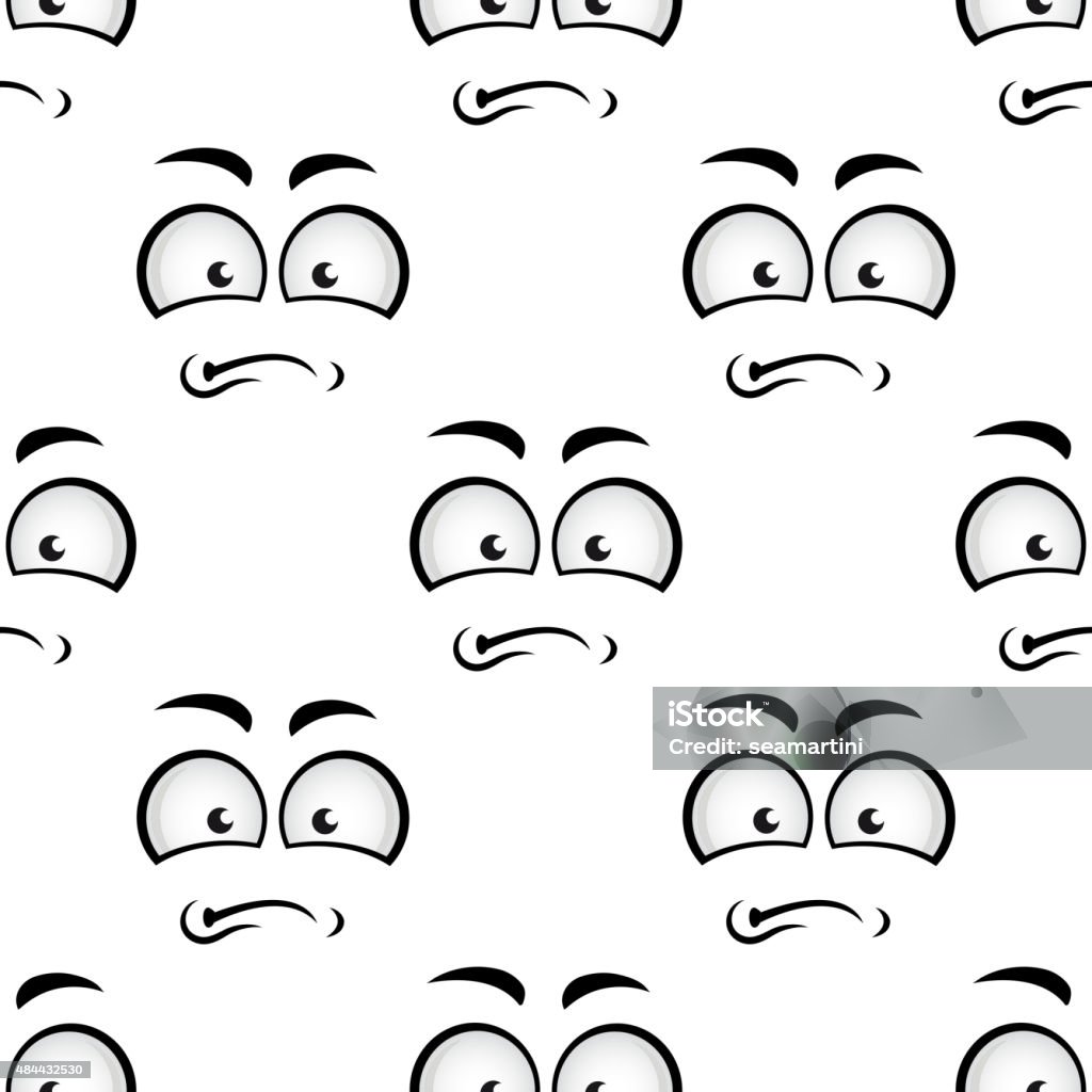 Sadness Pattern Cartoon Sadness Face Seamless Pattern Stock Illustration - Download ...