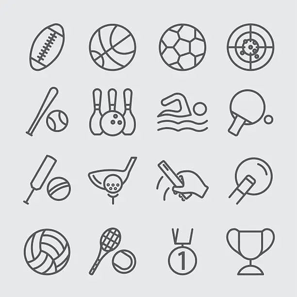 Vector illustration of Sports world line icon