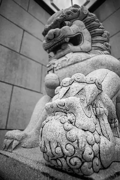 Photo of Lion statue ,chinese style.
