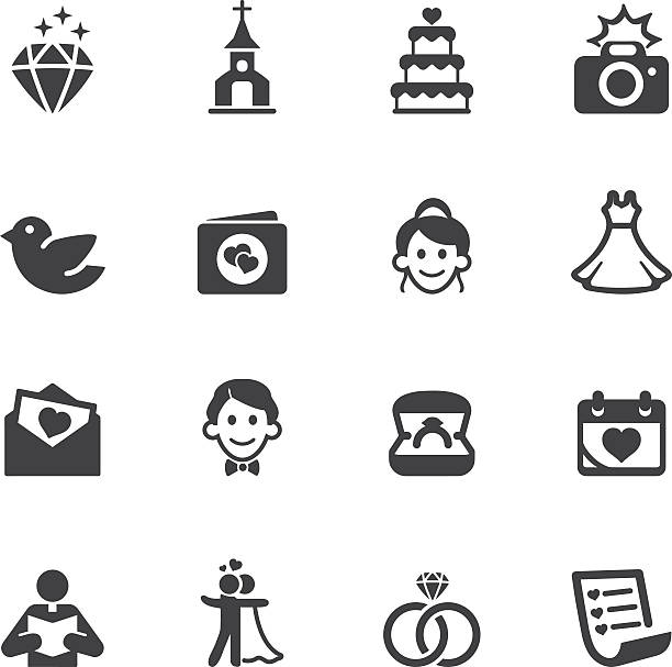 hochzeit silhouette icons 1 - index card flash stock-grafiken, -clipart, -cartoons und -symbole