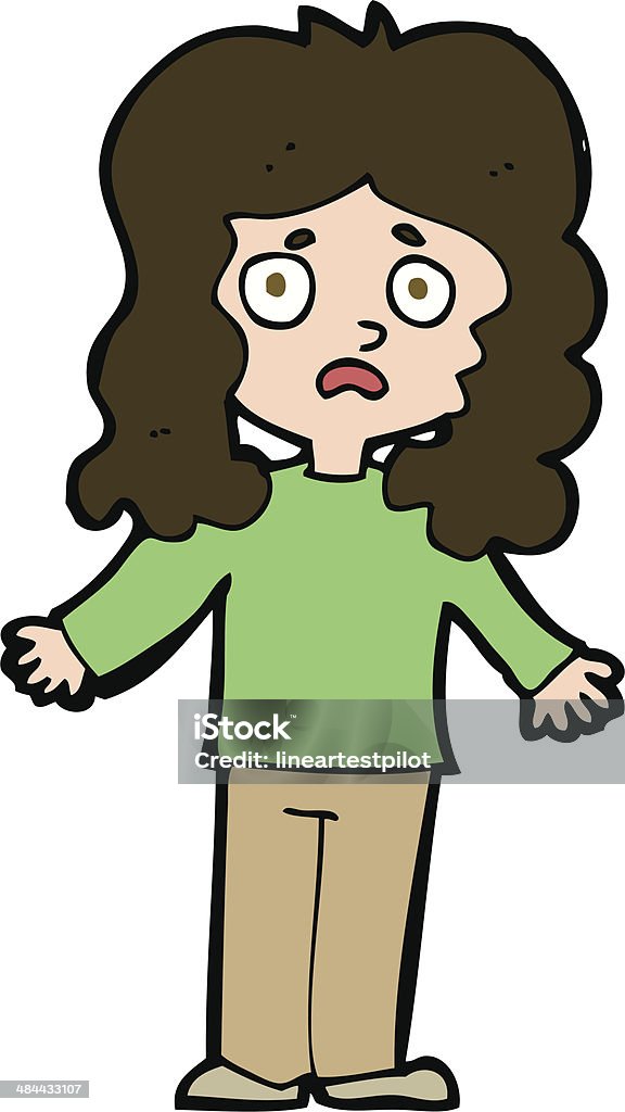 Cartoon Worried Woman Stock Illustration - Download Image Now - Adult