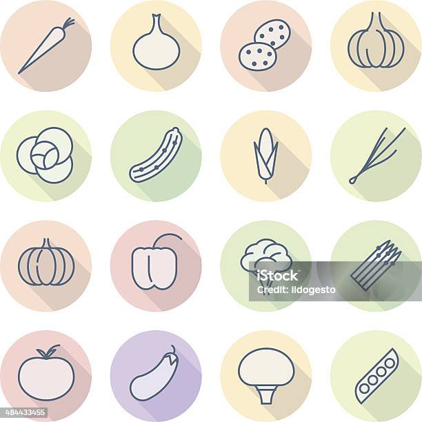 Thin Line Icons For Vegetables Stock Illustration - Download Image Now - Asparagus, Bell Pepper, Broccoli
