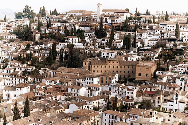 Aerial view of Granada, Spain stock photo