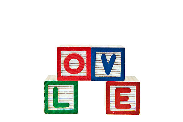 istock Love by block toy isolated on white background 484438498