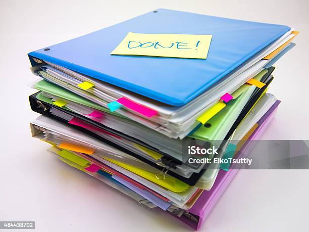 The Pile Of Business Documents Done Stock Photo - Download Image Now - 2015, Archives, Article