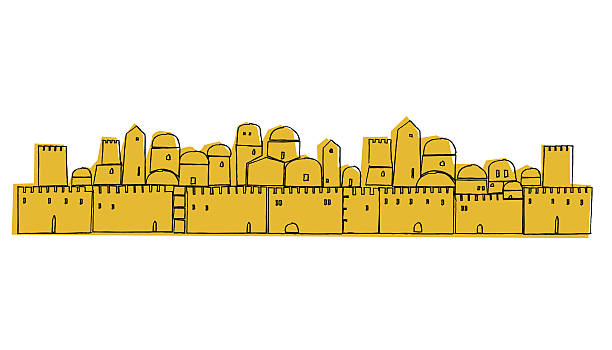 ilustrações, clipart, desenhos animados e ícones de antigos, cidade velha, oriente médio - jerusalem judaism david tower