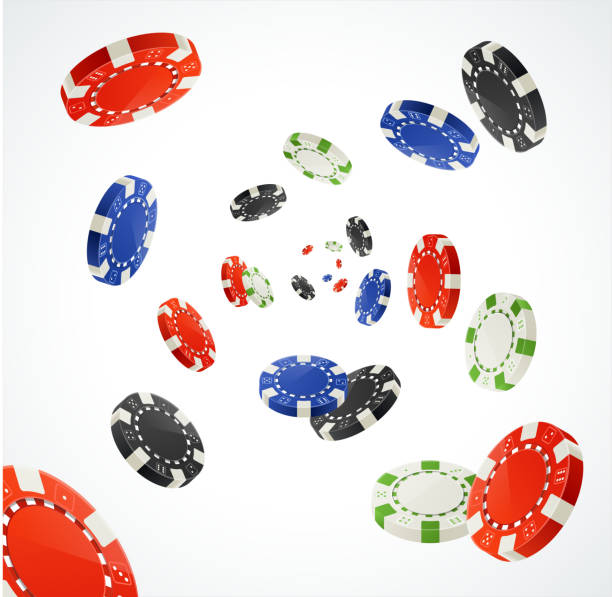 wektor pocker wiórów deszcz zwycięzca koncepcja na białym tle - gambling chip gambling vector casino stock illustrations