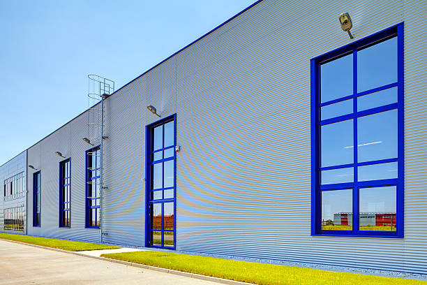 istock Aluminum facade on industrial building 484459848