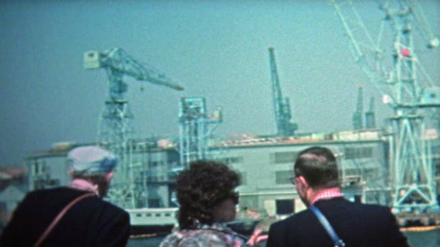 1972: Kyoto ocean shipping container cranes and high tech harbor.