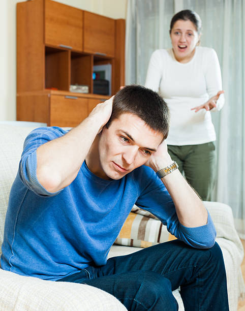 istock Depressedg guy listening to woman 484468461