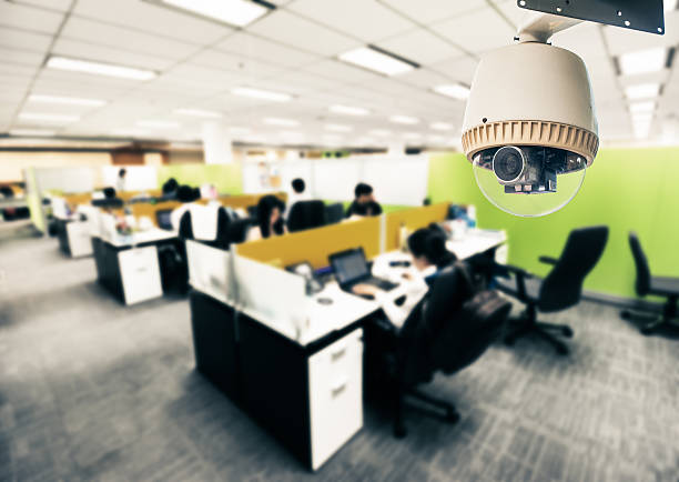 CCTV or surveillance operating in office stock photo