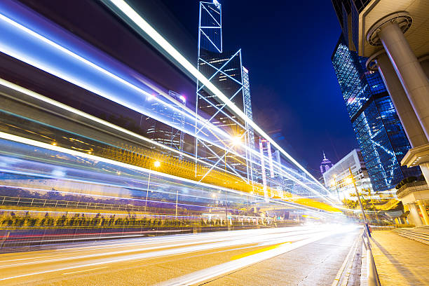 istock Busy traffic in Hong Kong at night 484469915