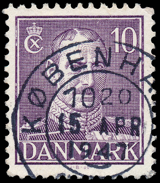 istock Stamp printed in Denmark shows King Christian X 484470043