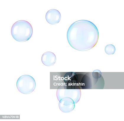 istock Soap bubbles on a white background 484470418