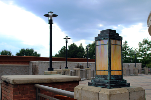 Japanese style lantern (public place decoration), Short Pump Town Center, Virginia, USA