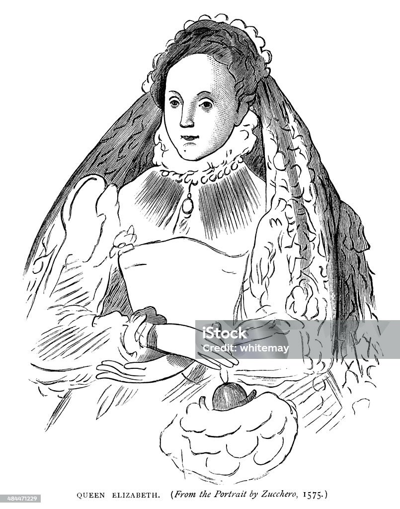 クィーンエリザベス最初の - 16世紀のロイヤリティフリーストックイラストレーション