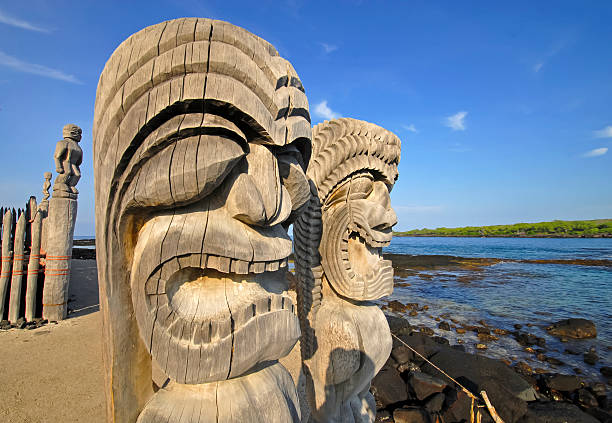 Ki'i Carving at Pu`uhonua O H'naunau on the Big Island, Hawaii
