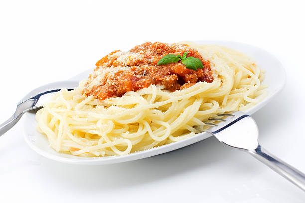 Bolognese spaghetti stock photo