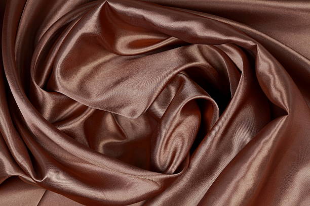 istock Brown silk texture satin velvet material 484472522